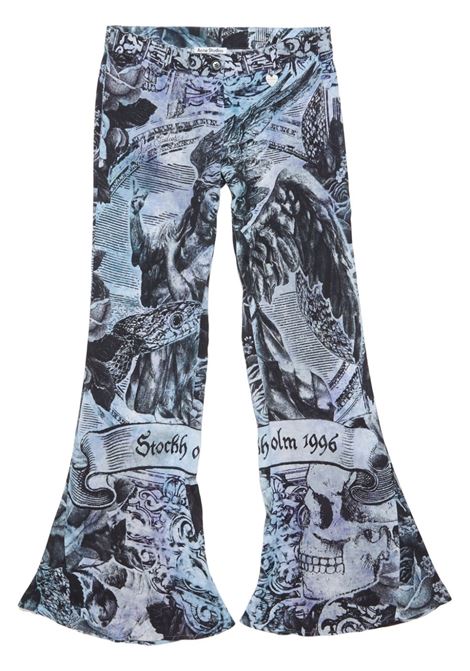 pantaloni stampati donna multicolor in viscosa ACNE STUDIOS | AK0853BQ9
